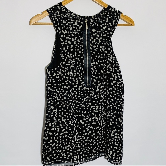 MICHAEL Michael Kors // Silk Black and White Sleeveless Top - Picture 3 of 6
